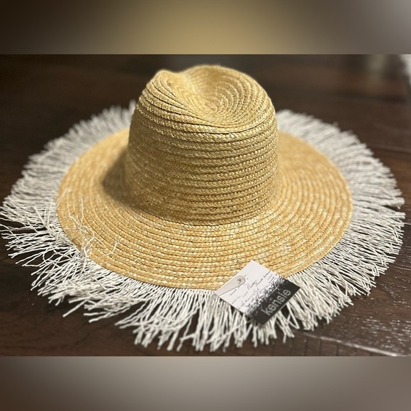 ?KENSIE??NWT?Straw Hat with White Fringe main image 5